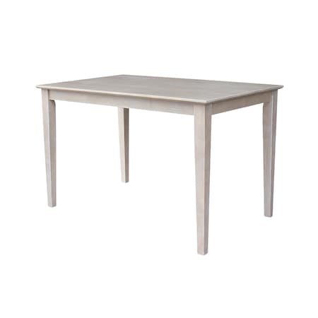 International Concepts Rectangle Solid Wood Top Table, Dining Height, Washed Gray Taupe, 30 W, 48 L, 30 in H, Wood K09-3048-30S
